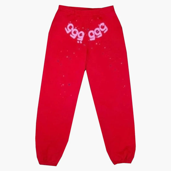 Sp5der Worldwide Red Angel Number 555 Sweatpants Red