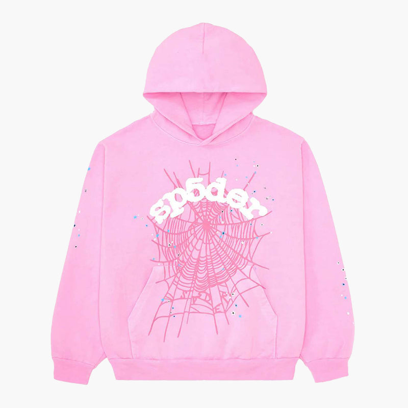 Sp5der OG Web Hoodie Pink