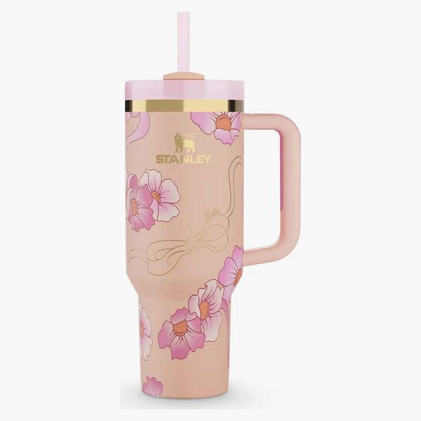 Stanley X Barbie Legends Flowstate Quencher 40oz Tumbler 80s Peaches 'n Cream