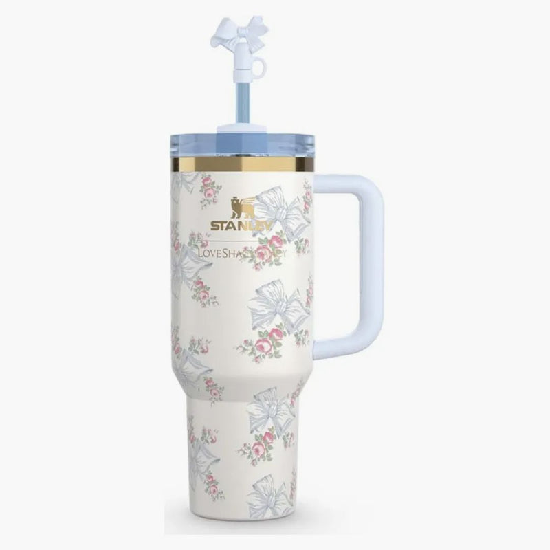 Stanley X Loveshackfancy Flowstate Quencher 40oz Tumbler Pastel Blue