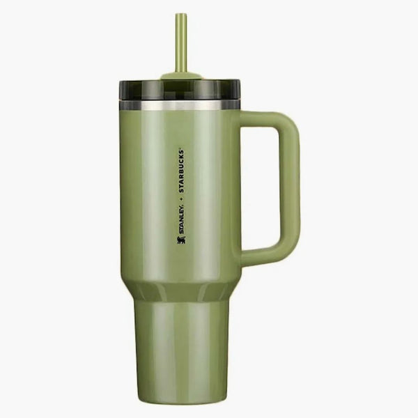 Stanley X Starbucks Exclusive Flowstate Quencher 40oz Tumbler Olive Green