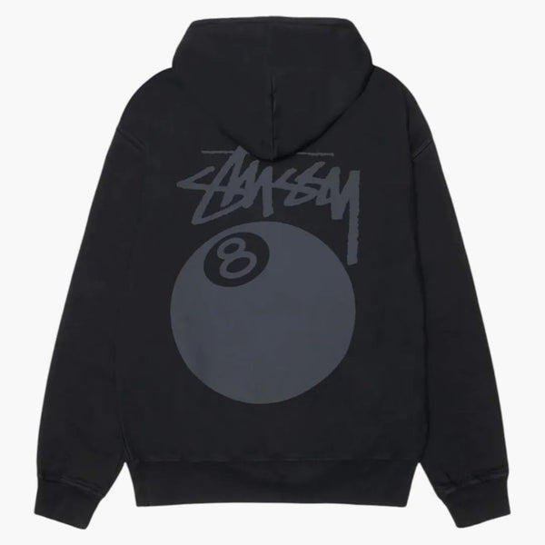 Stussy 8 Pigment Pigment obarvená mikina černá