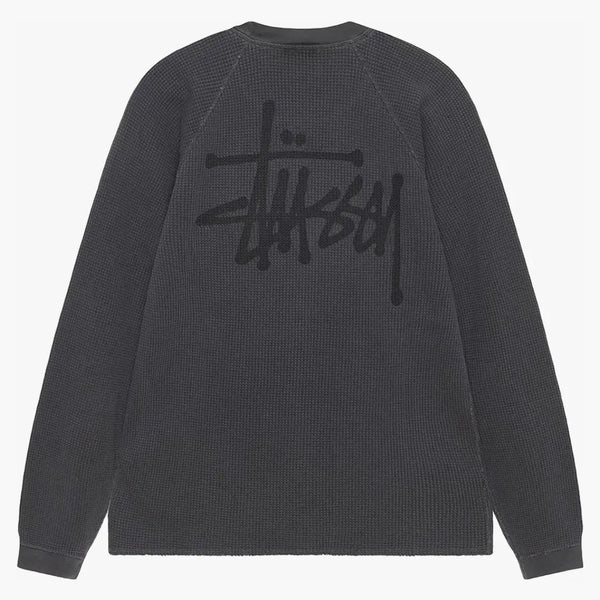 Stussy Raglan Thermal L/s Crew Washed Black