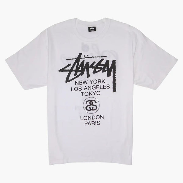 Stussy World Tour tričko bílé