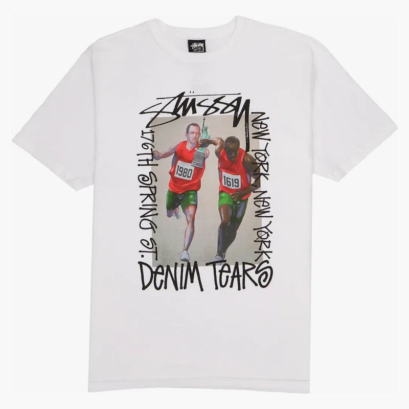 Stussy X Denim Tears Pass The Baton T-shirt White