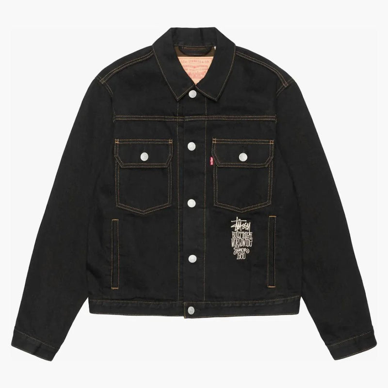 Stussy X Levi's Crispy Rinse Trucker Jacket Black/brown