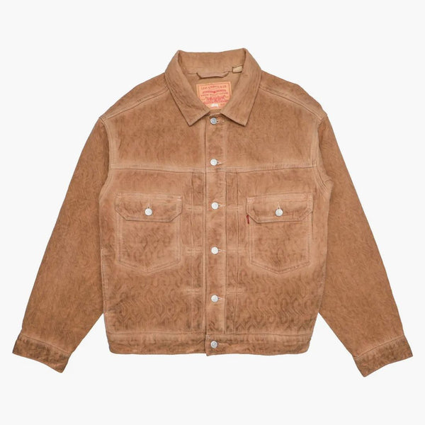 Stussy X Levi's Dyed Jacquard Jacket Brown