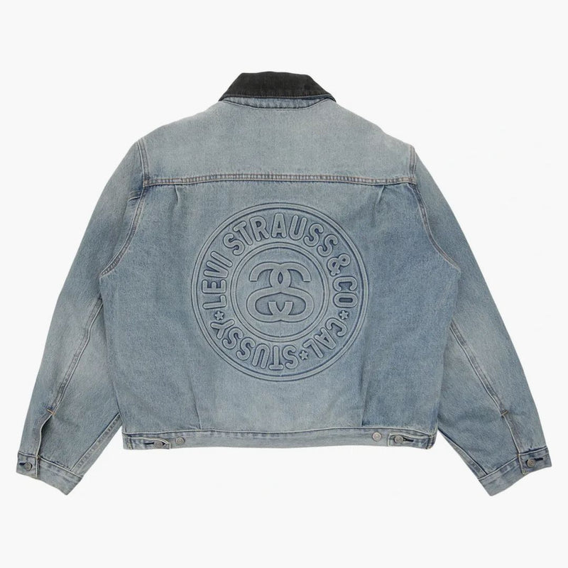 Stussy X Levi's Embossed Praglad Trucker Jacket Stussy Rugged-blue