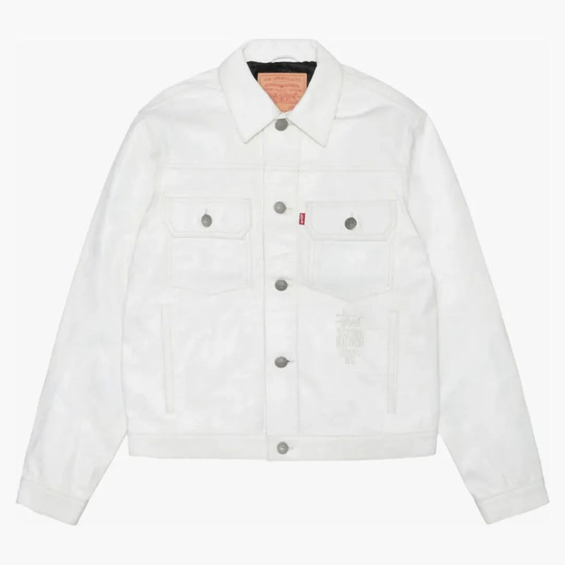 Stussy X Levi's Leather Trucker Jacket Tofu