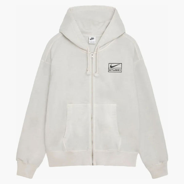 Stussy X Nike Pigment Dyed Fleece Zip Hoodie (ss24) Light Bone