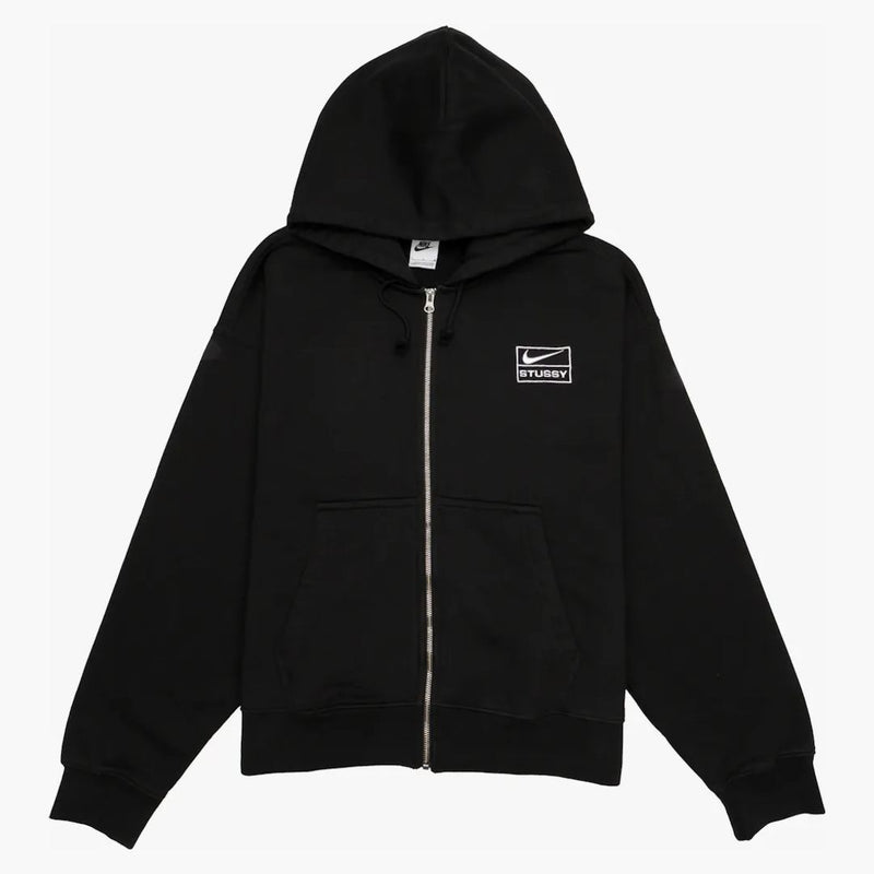 Stussy X Nike Stone Washed Fleece Zip Hoodie (asia Sizing) Black