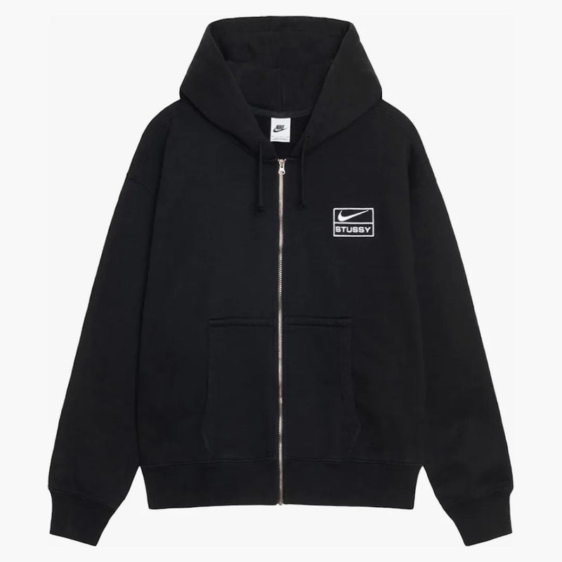 Stussy X Nike Stone Washed Fleece Zip Hoodie (ss24) Black