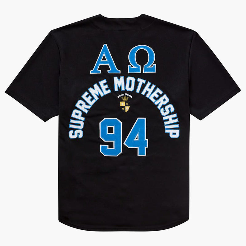 Supreme Alpha Omega Baseball Jersey Black back