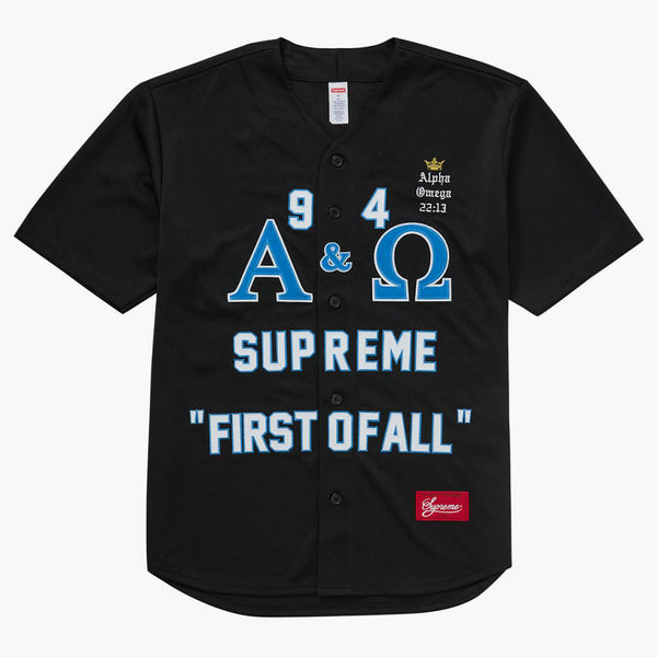 Supreme Alpha Omega Baseball Jersey Black