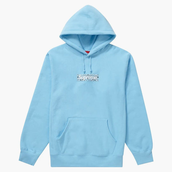 Supreme Bandana Box Logo Hooded Sweatshirt Light Blue