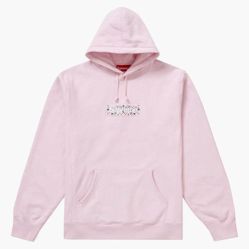 Supreme Bandana Box Logo Hooded Sweatshirt Pink