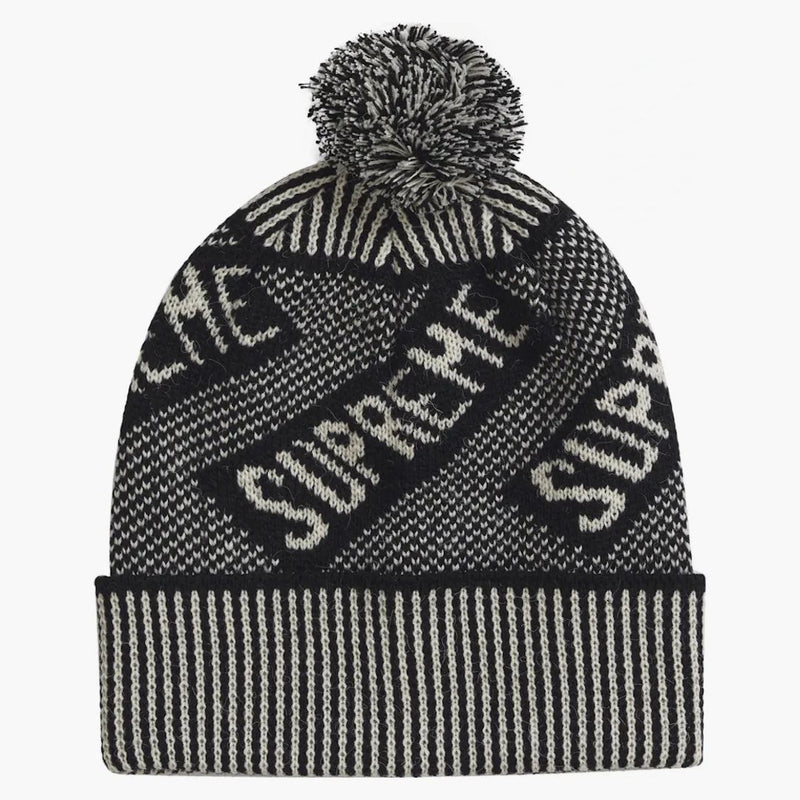 Supreme Banner Beanie Black