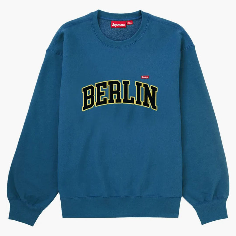 Supreme Berlin Shop Small Box Crewneck Blue