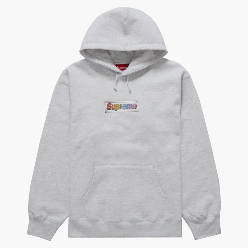 Supreme Bling Box Logo Hooded Sweatshirt Ash Grey