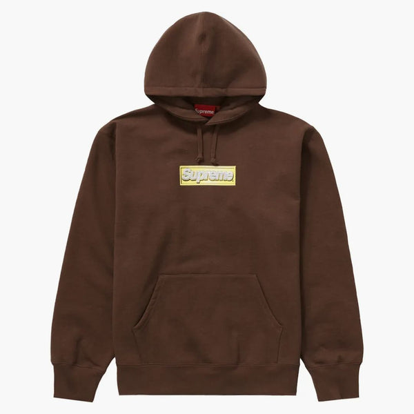 Supreme Bling Box Logo Hooded Sweatshirt Dark Brown