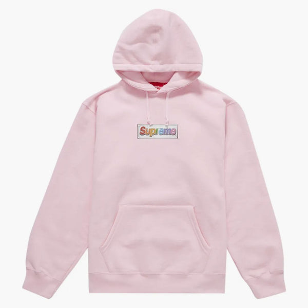 Supreme Bling Box Logo Hooded Sweatshirt Light Pink