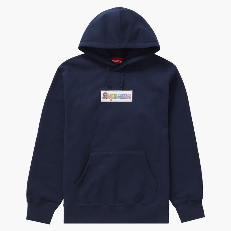 Supreme Bling Box Logo Hooded Sweatshirt Navy