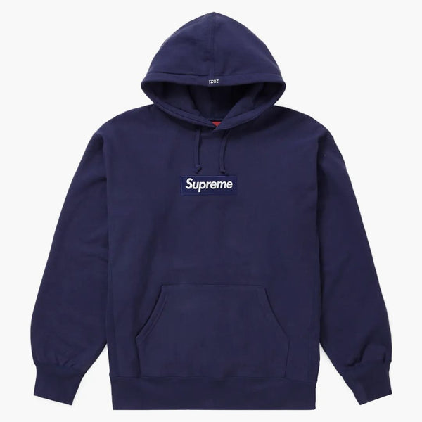 Supreme Box Logo Hooded Sweatshirt (fw21) Washed Navy