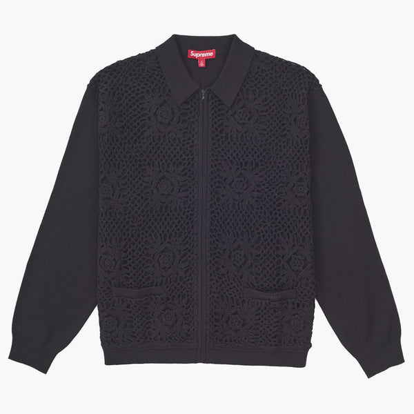 Supreme Crochet Zip Up Cardigan Black