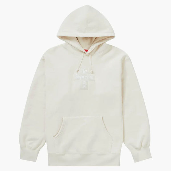 Supreme Cross Box Logo Hooded Sweatshirt Natural