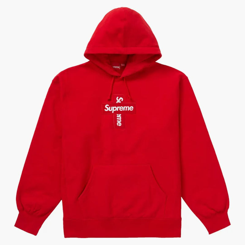 Supreme Cross Box Logo Hooded Sweatshirt Red