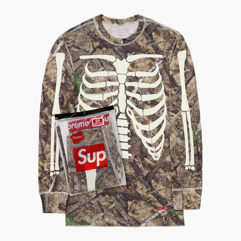 Supreme Hanes Bones Thermal Crew (1 Pack) Woodland Camo