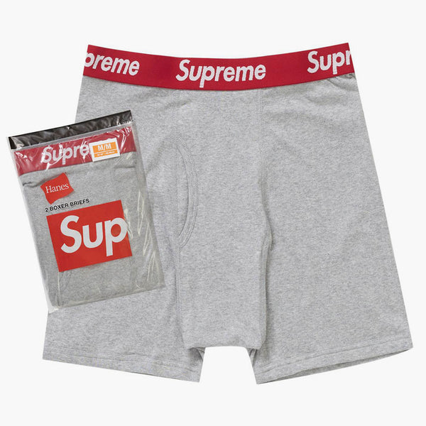 Supreme Hanes Boxer Briefs (2 Pack) Heather Grey