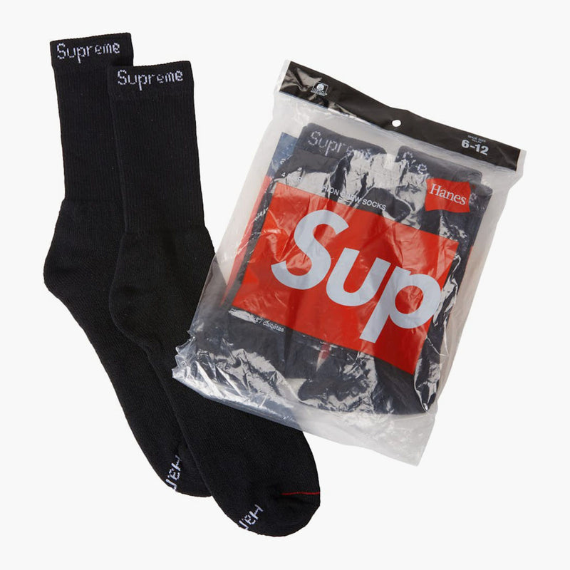 Supreme Hanes Socks (4 Pack) Black