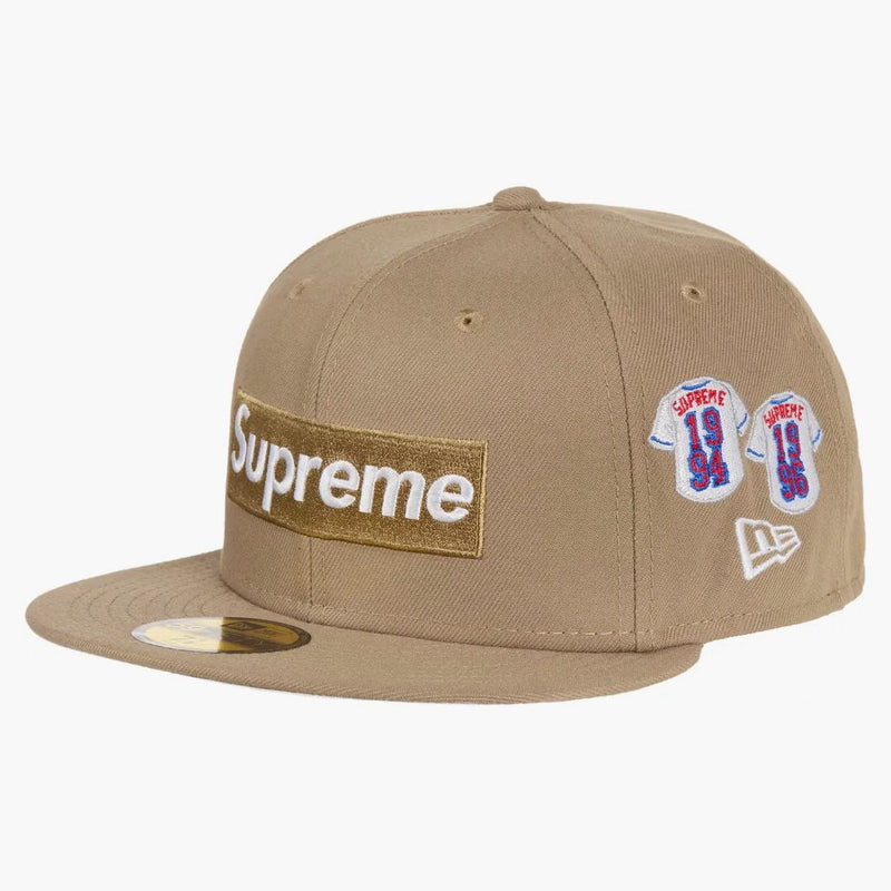 Supreme Jerseys Box Logo New Era Fitted Hat Khaki