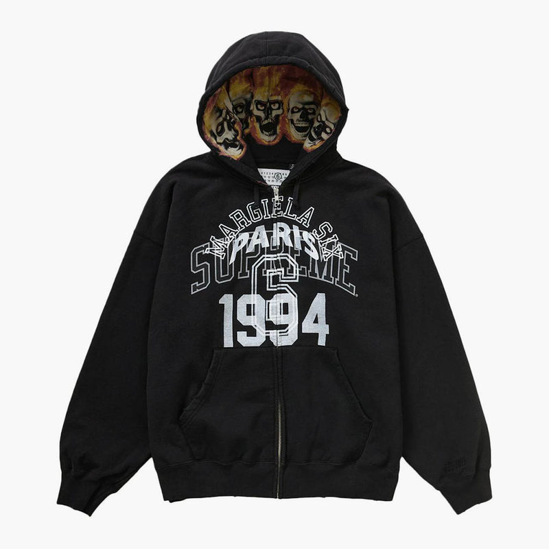 Supreme MM6 Maison Margiela Zip Up Hooded Sweatshirt Black