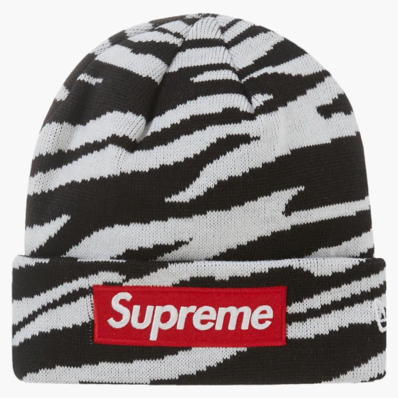 Supreme New Era Box Logo Beanie (fw22) Zebra