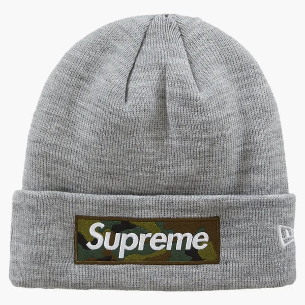 Supreme New Era Box Logo Beanie (fw23) Heather Grey