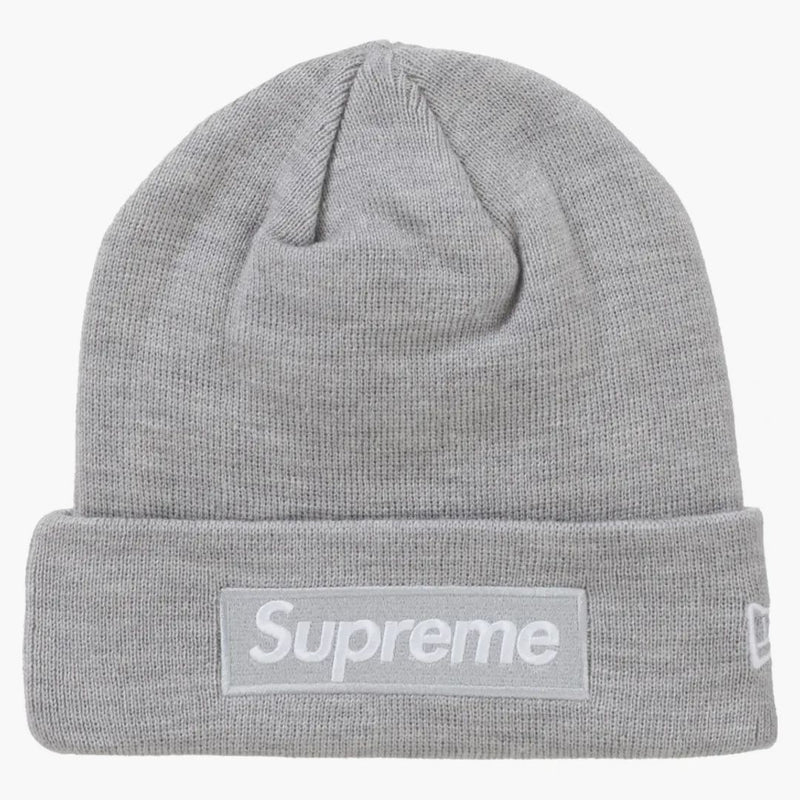 Supreme New Era Box Logo Beanie (fw24) Heather Grey