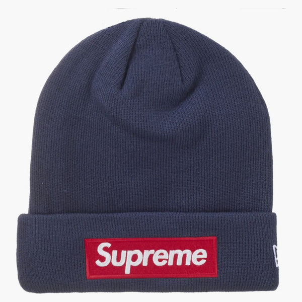 Supreme New Era Box Logo Beanie (fw24) Navy