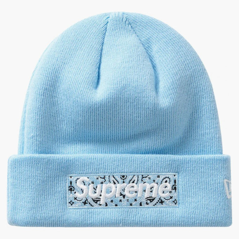 Supreme New Era Box Logo Beanie (fw19) Light Blue