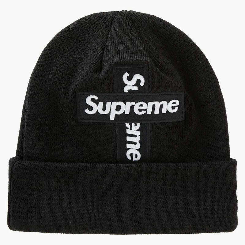 Supreme New Era Cross Box Logo Beanie Black