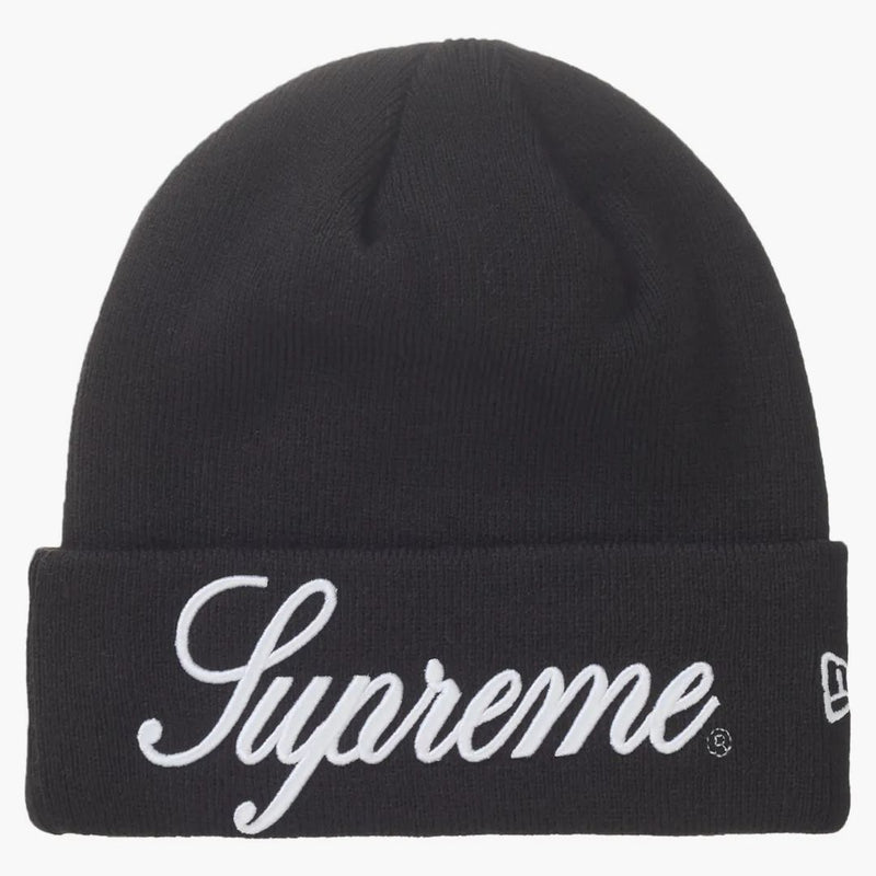 Supreme New Era Script Beanie Black