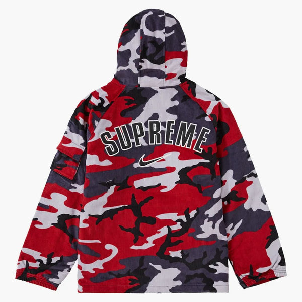 Supreme Nike Arc Corduroy Hooded Jacket Red Camo