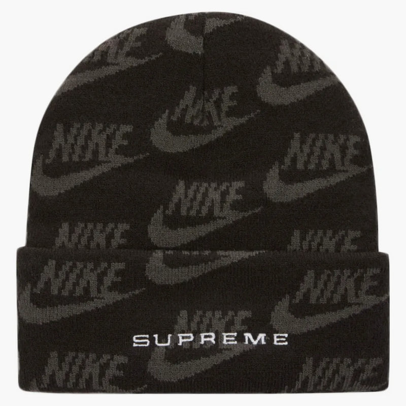 Supreme Nike Jacquard Logos Beanie Black