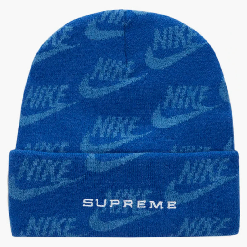 Supreme Nike Jacquard Logos Beanie Blue