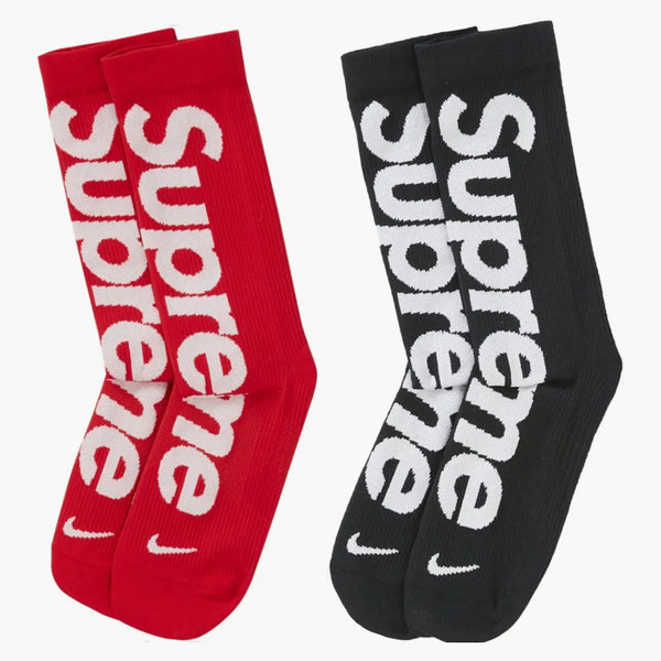 Supreme Nike Lightweight Crew Socks Set Red/black