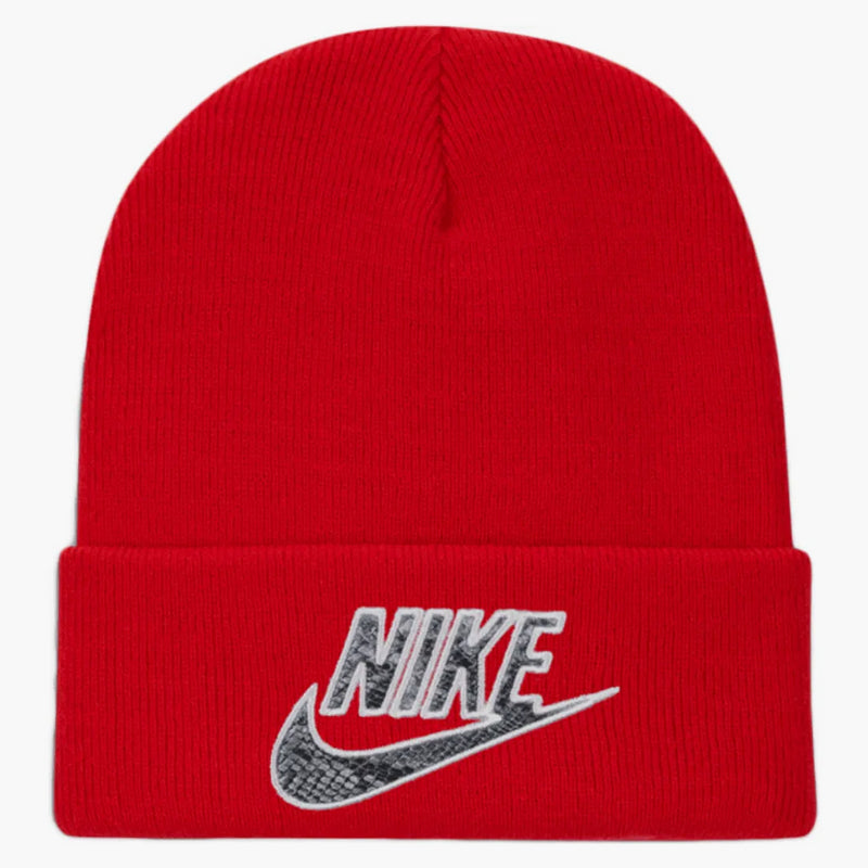 Supreme Nike Snakeskin Beanie Red