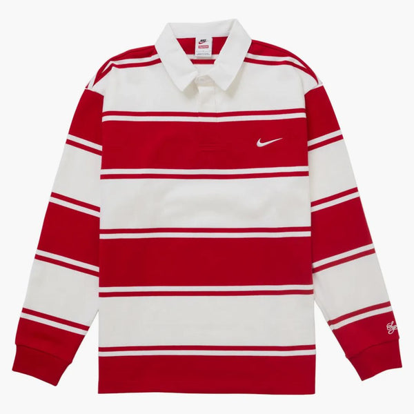 Supreme Nike Stripe Rugby Red