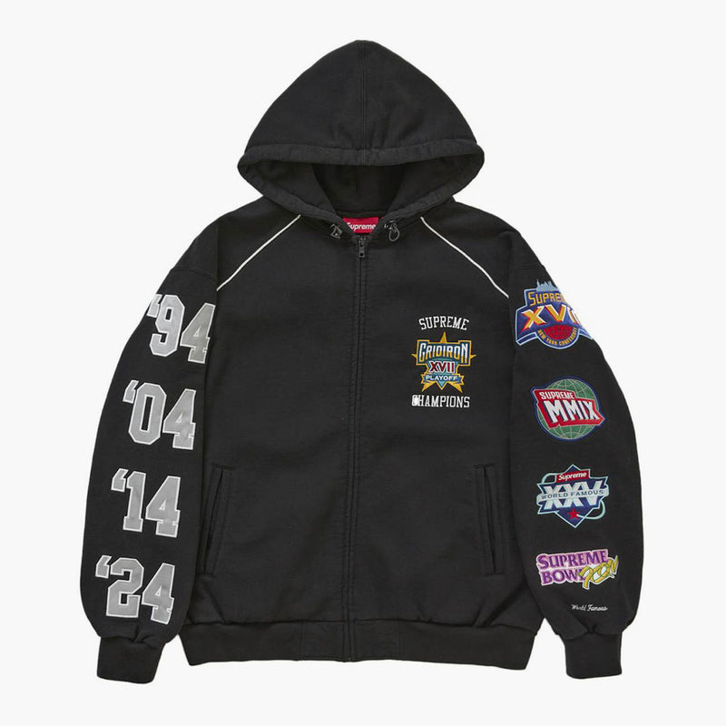 Supreme Playoffs Zip Up Hooded Sweatshirt Black