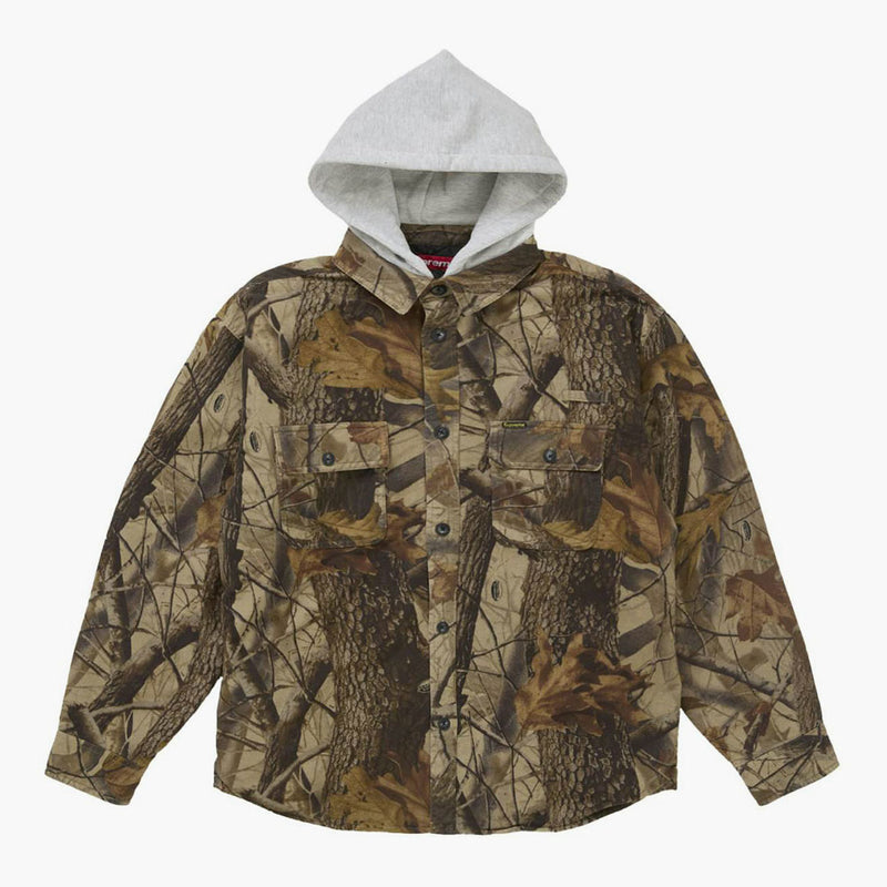 Supreme Quilted Lined Hooded Flannel Shirt Realtree Hardwoods Camo